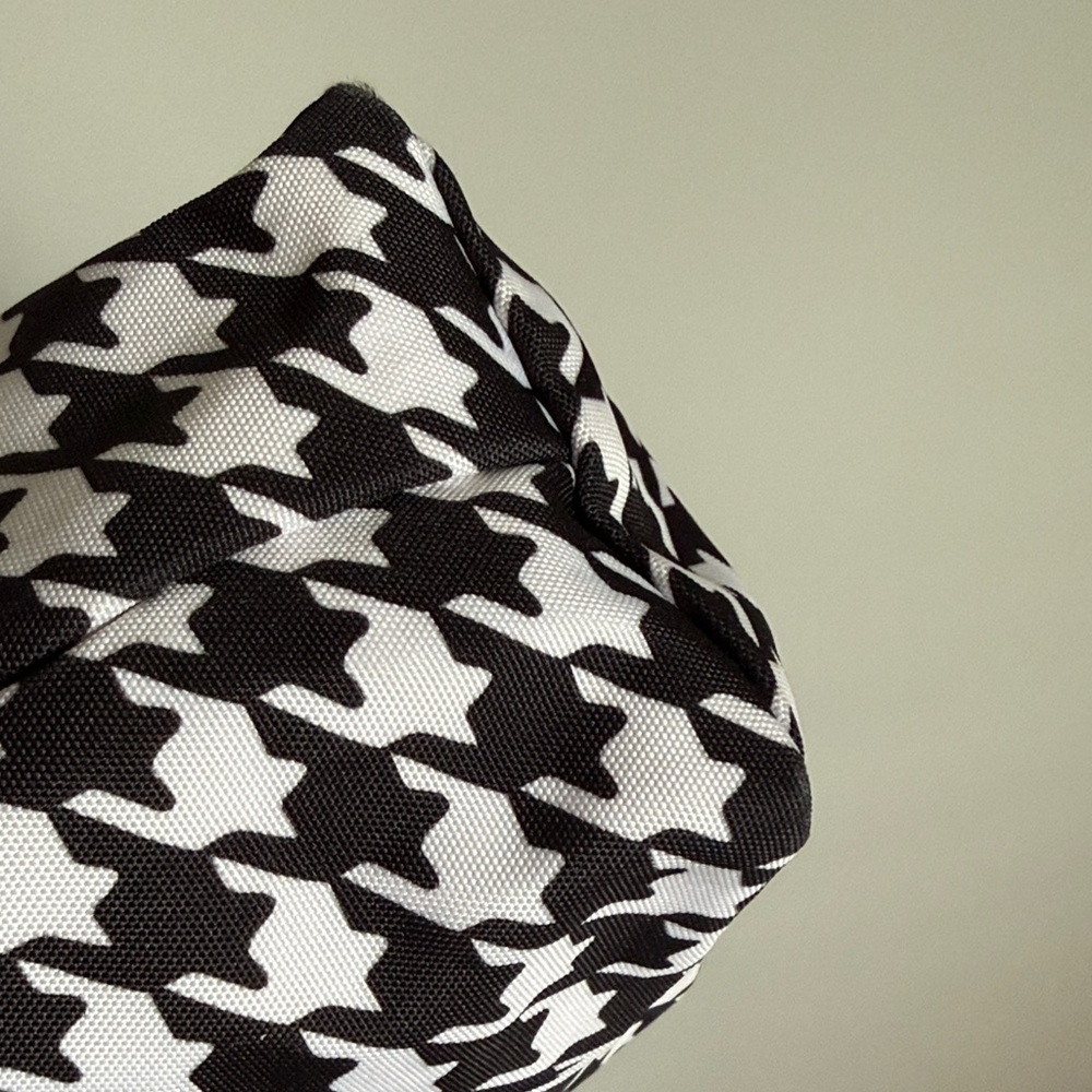 Vera Bradley Tote Bag in the "Midnight Houndstooth" pattern with yellow straps - Picture 6 of 10